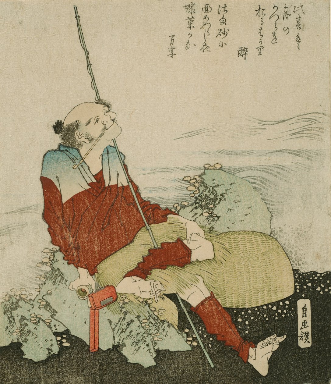 Önarckép halászként alkotó: Katsushika Hokusai