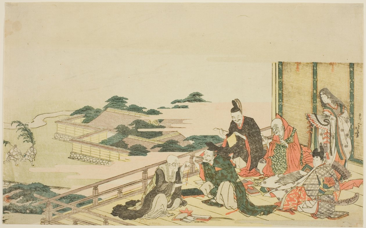Hat halhatatlan költő készül a Tanabata fesztiválra alkotó: Katsushika Hokusai