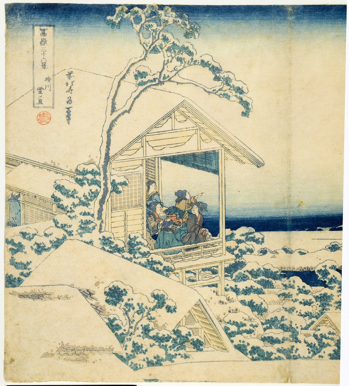 Havas reggel Koishikawában, 1831-34 körül (fatömb) alkotó: Katsushika Hokusai