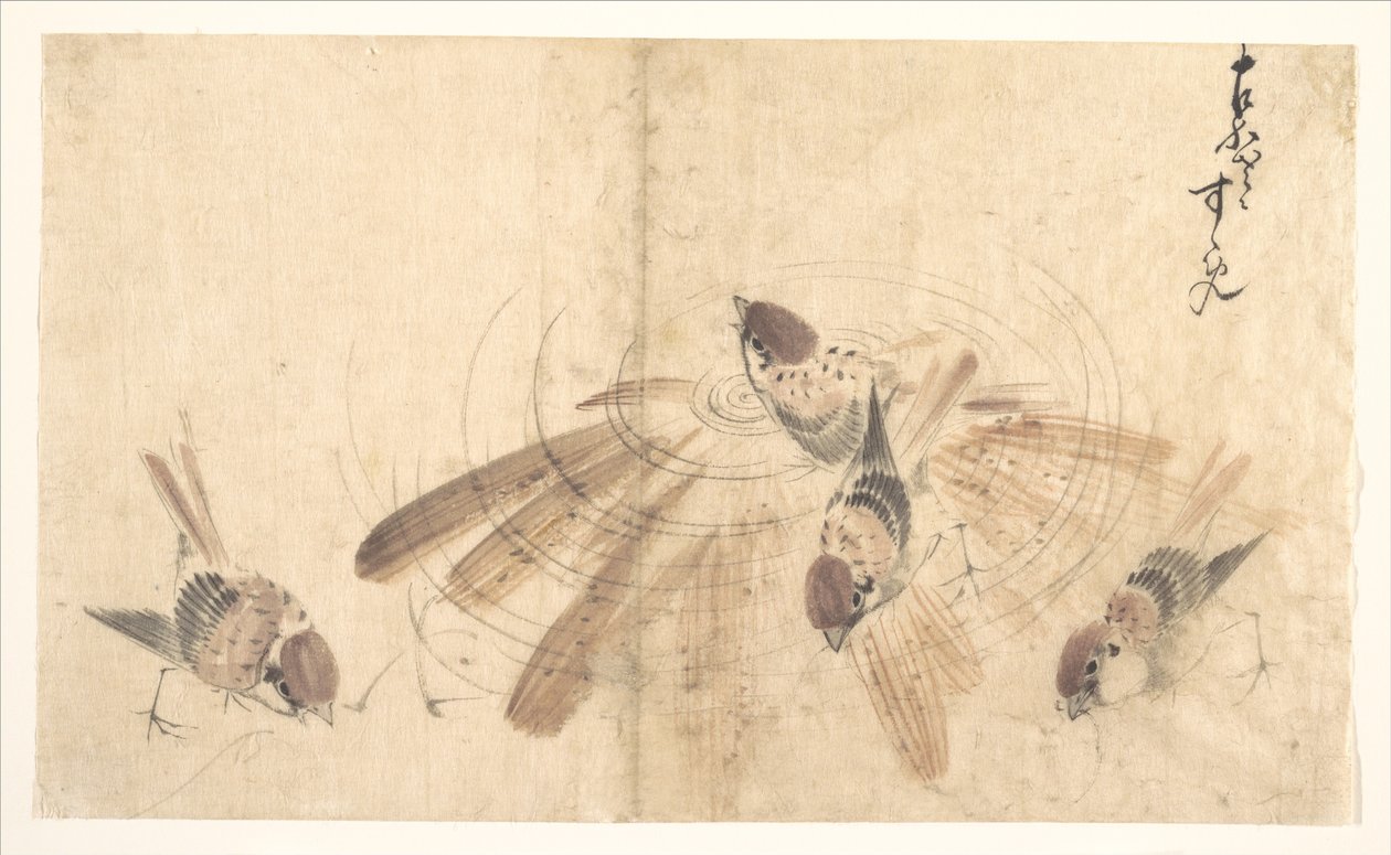 Verébek alkotó: Katsushika Hokusai