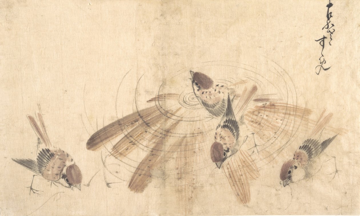 Veréb, kb. 1825. alkotó: Katsushika Hokusai