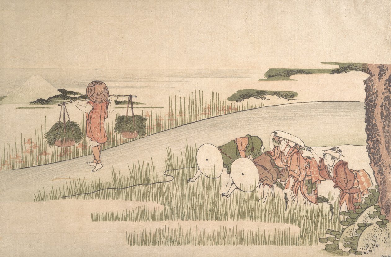 Tavasz a rizsföldeken, kb. 1800., kb. 1800. alkotó: Katsushika Hokusai