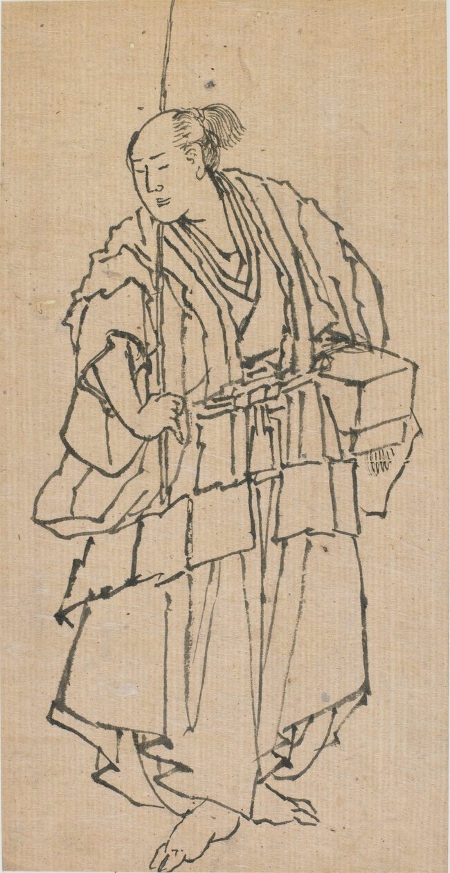 Álló férfialak, 18. század vége-19. század eleje. alkotó: Katsushika Hokusai