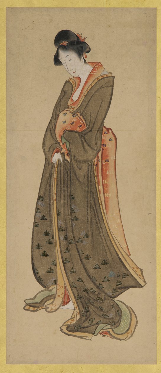 Egy magas lány álló alakja, 18. század vége-19. század eleje. alkotó: Katsushika Hokusai