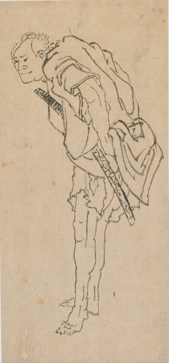 Álló ember, 18. század vége-19. század eleje. alkotó: Katsushika Hokusai