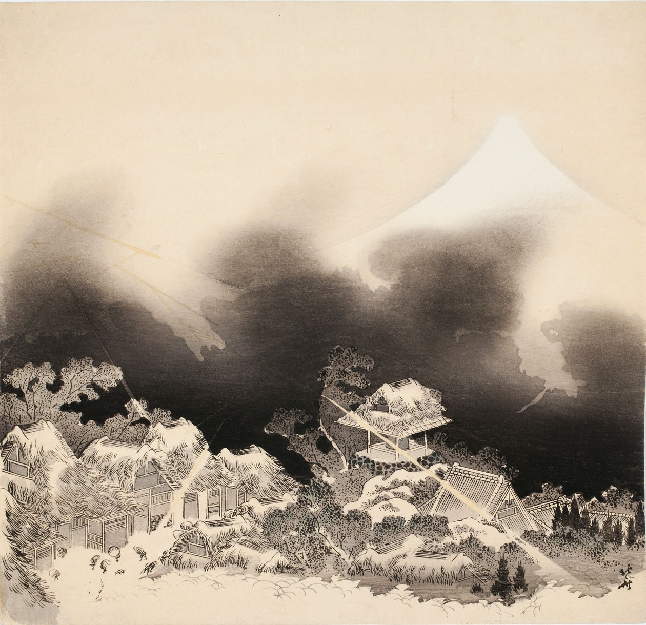 Vihar a hegyekben alkotó: Katsushika Hokusai