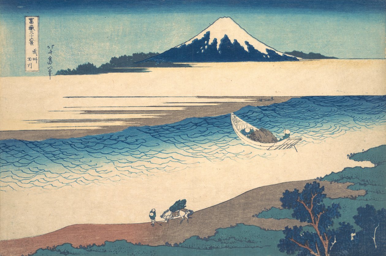 Tama folyó Musashi tartományban Bushu Tamagawa, a Thirty-six Views o... sorozatból, kb. 1830-32. alkotó: Katsushika Hokusai