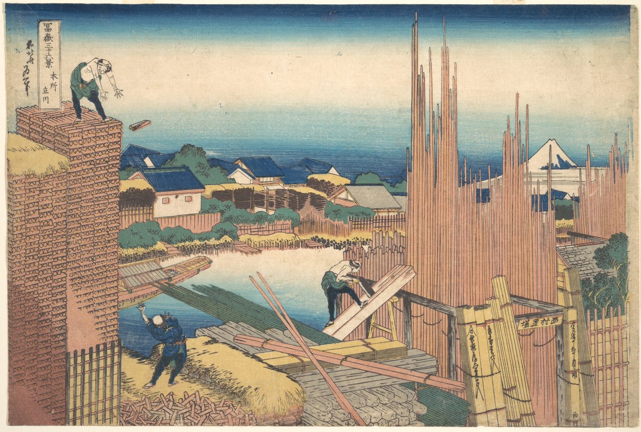 Tatekawa Honjōban (Honjō Tatekawa), a „A Fuji-hegy harminchat látképe” (Fugaku sanjūrokkei) című sorozatból alkotó: Katsushika Hokusai
