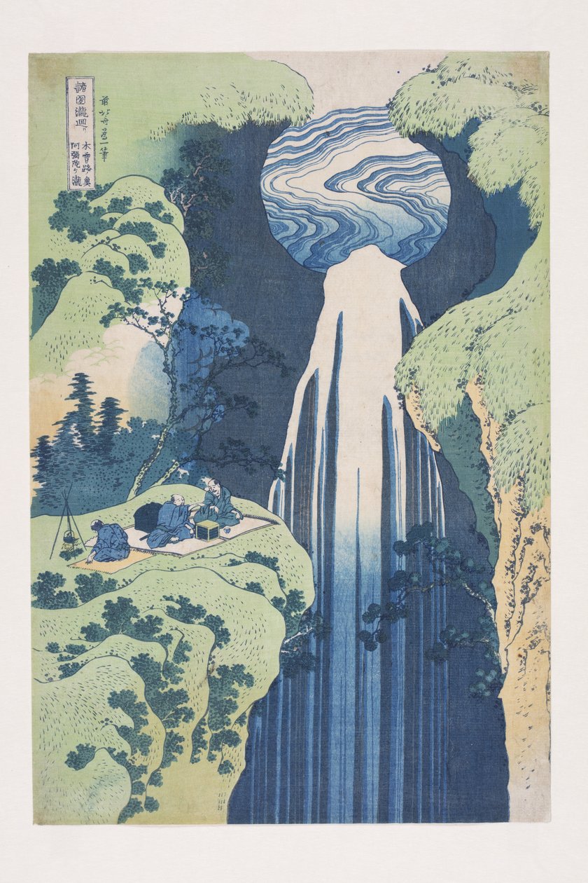 Az Amida-vízesés a Kisokaido távolabbi részén? Út (Kisoji no oku Amida-ga-taki) (színes fatömbnyomat) alkotó: Katsushika Hokusai