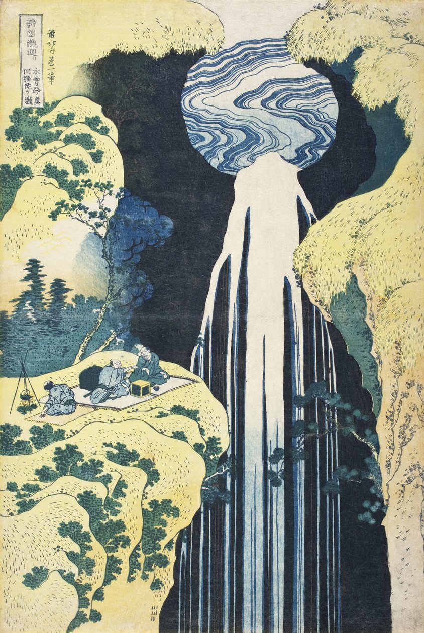 Az Amida-vízesés a Kisokaidō-út távoli szakaszaiban alkotó: Katsushika Hokusai