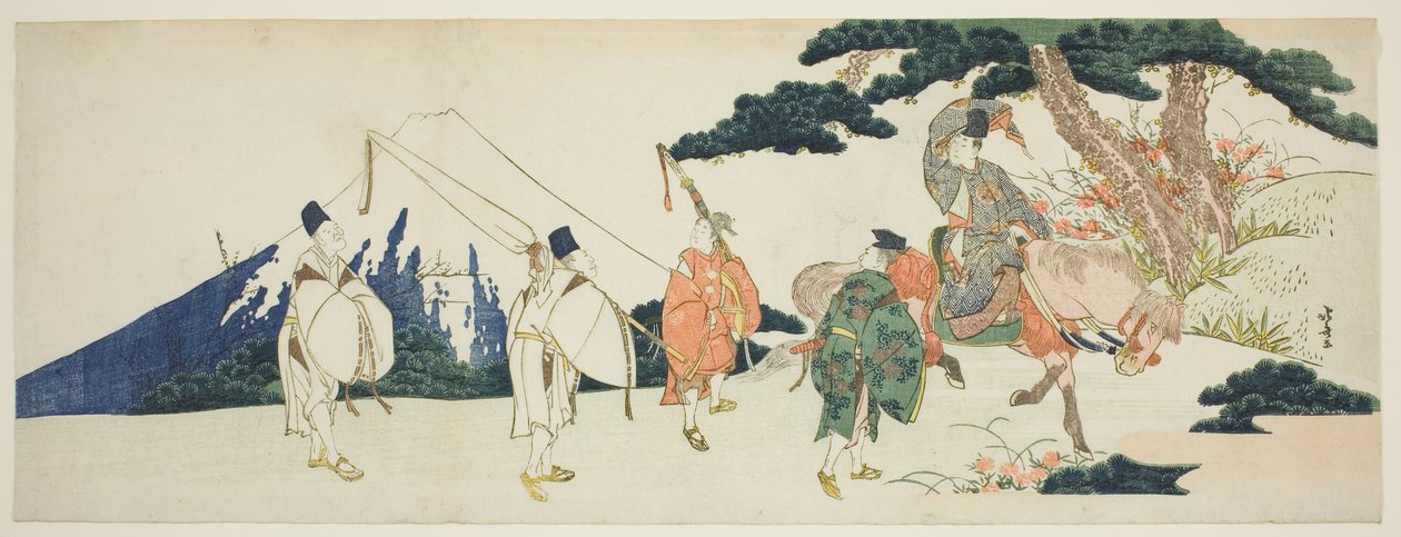 Az ünnepelt költő, Ariwara és Narihira keleti utazása alkotó: Katsushika Hokusai