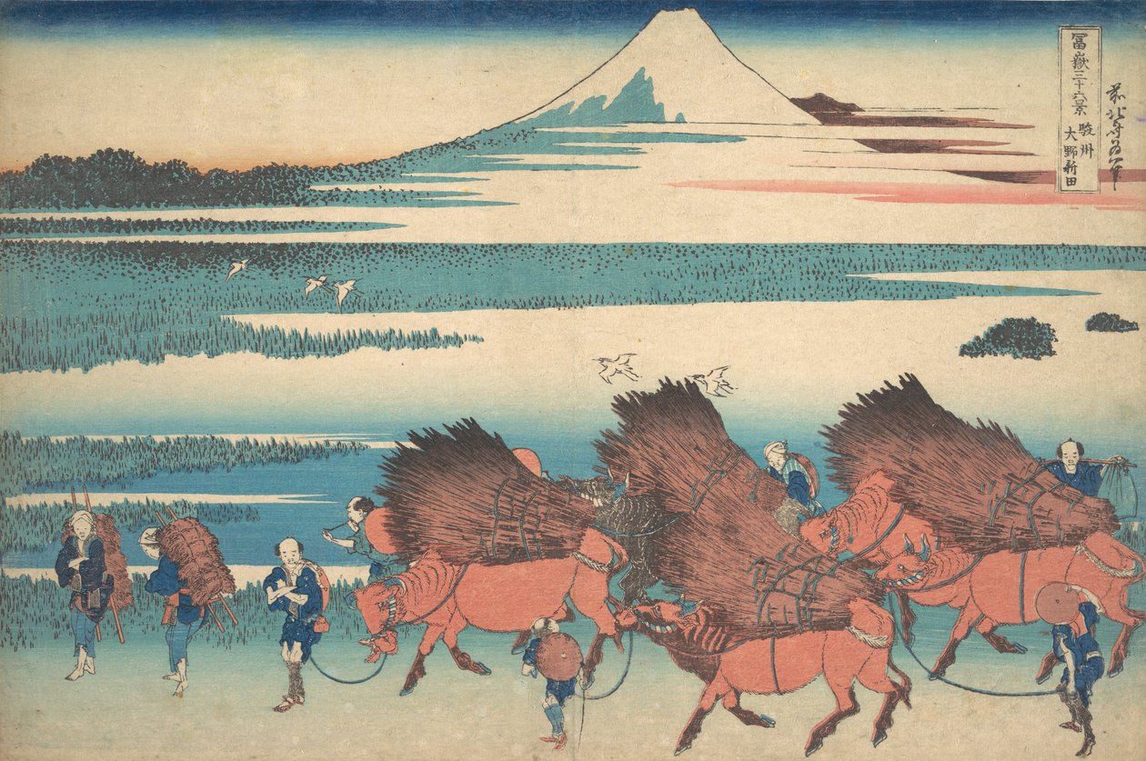 The New Fields Ono Suruga tartományban Sunshu Ono shinden, a Thir... sorozatból, kb. 1830-32. alkotó: Katsushika Hokusai