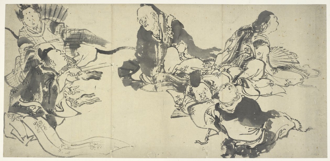 A hat mesterköltő, Edo-korszak (tinta papíron) alkotó: Katsushika Hokusai