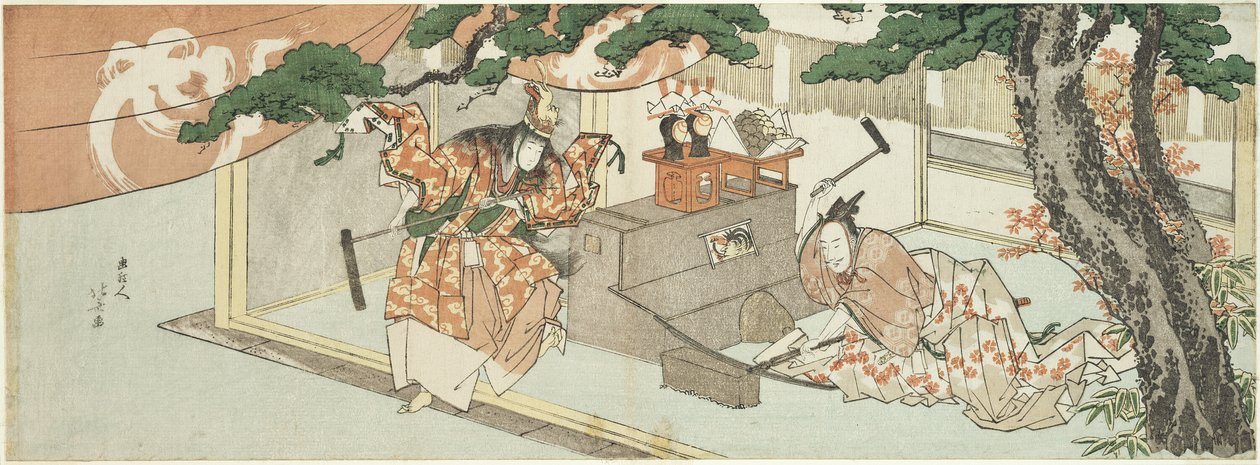 Munechika kardkovács és Inari istene alkotó: Katsushika Hokusai