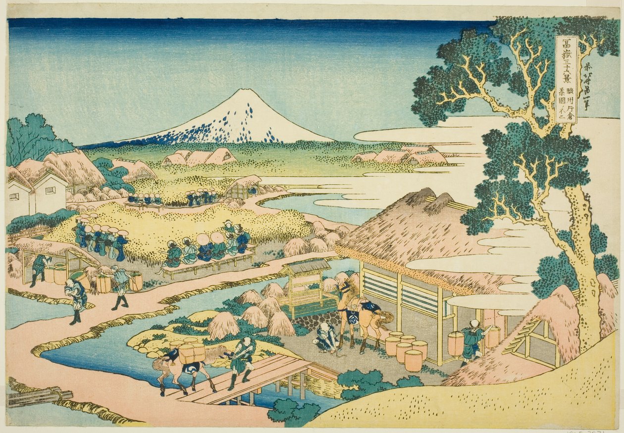 Thea Fans hangzik a Katakura tag Suru P Lovinse (sun sake Katakura Chaen no Fuji), a Te Serie "Tierty x Views f Mount Fuji (Fugaku Kasa Juroku Katsura)"-ból. alkotó: Katsushika Hokusai