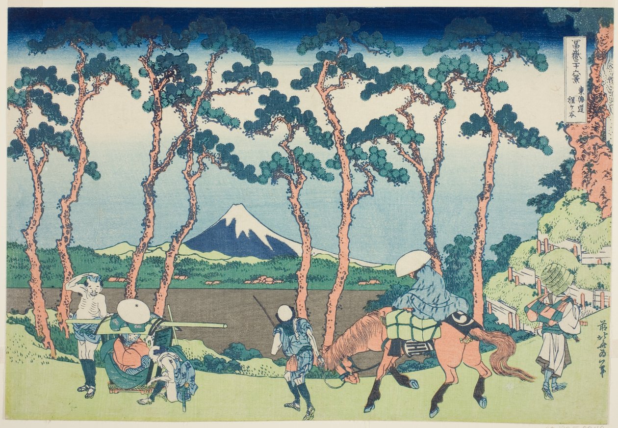 Tokaido Hodogaya, from the series "Thirty-six Views of Mount Fuji (Fugaku sanjurokkei)" alkotó: Katsushika Hokusai