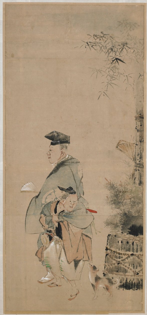 Két szórakoztató séta az újévben, Edo időszakban, kb. 1798-1801. alkotó: Katsushika Hokusai