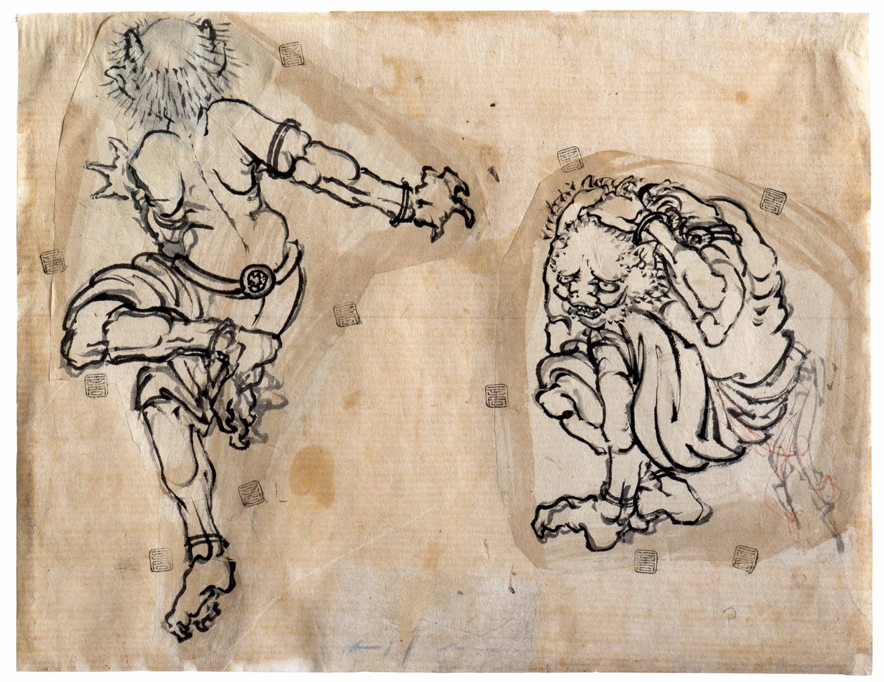 Két Oni démon, 1830-1839. alkotó: Katsushika Hokusai