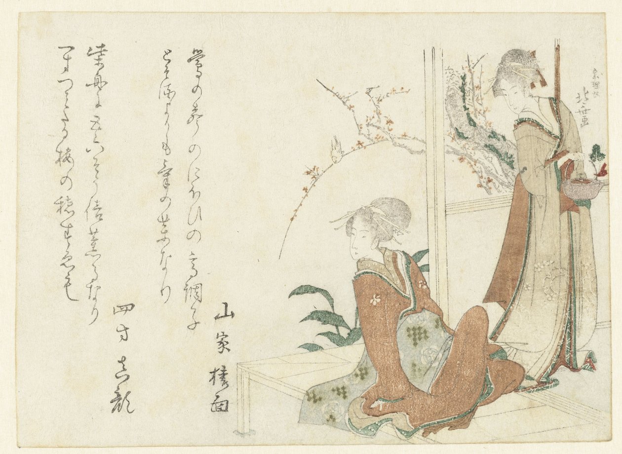 Két nő a verandán alkotó: Katsushika Hokusai