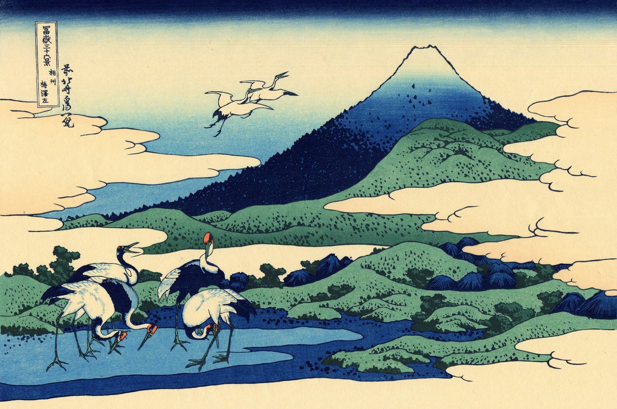 Umegawa Sagami tartományban, 1830 körül (fatömbnyomat) alkotó: Katsushika Hokusai