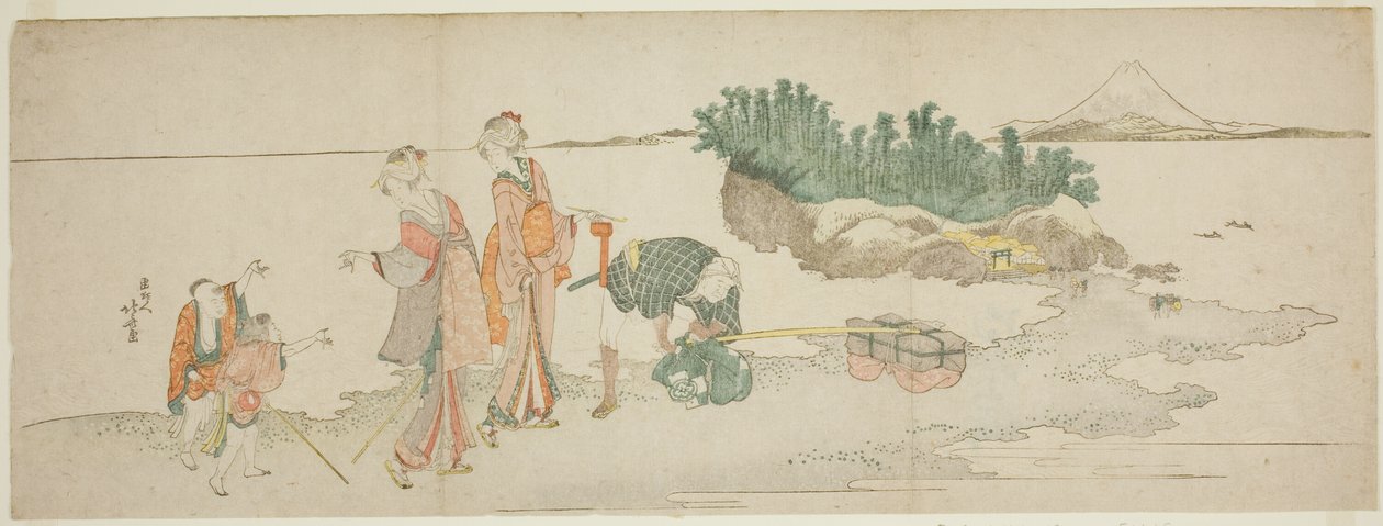 Látogatók Enoshimába alkotó: Katsushika Hokusai