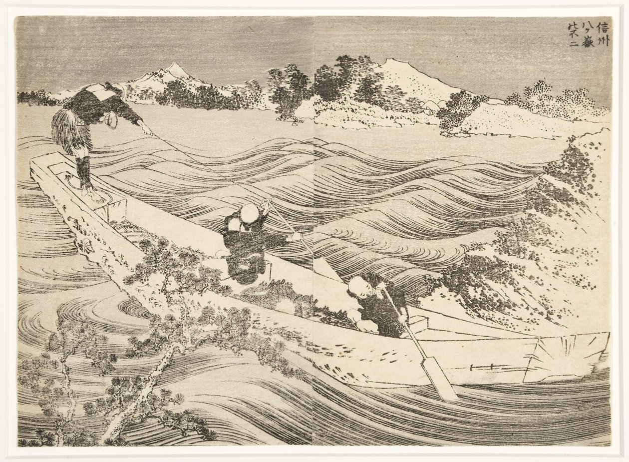 Yatsugatake Shinano tartományban, 1834-35 (fatömb) alkotó: Katsushika Hokusai