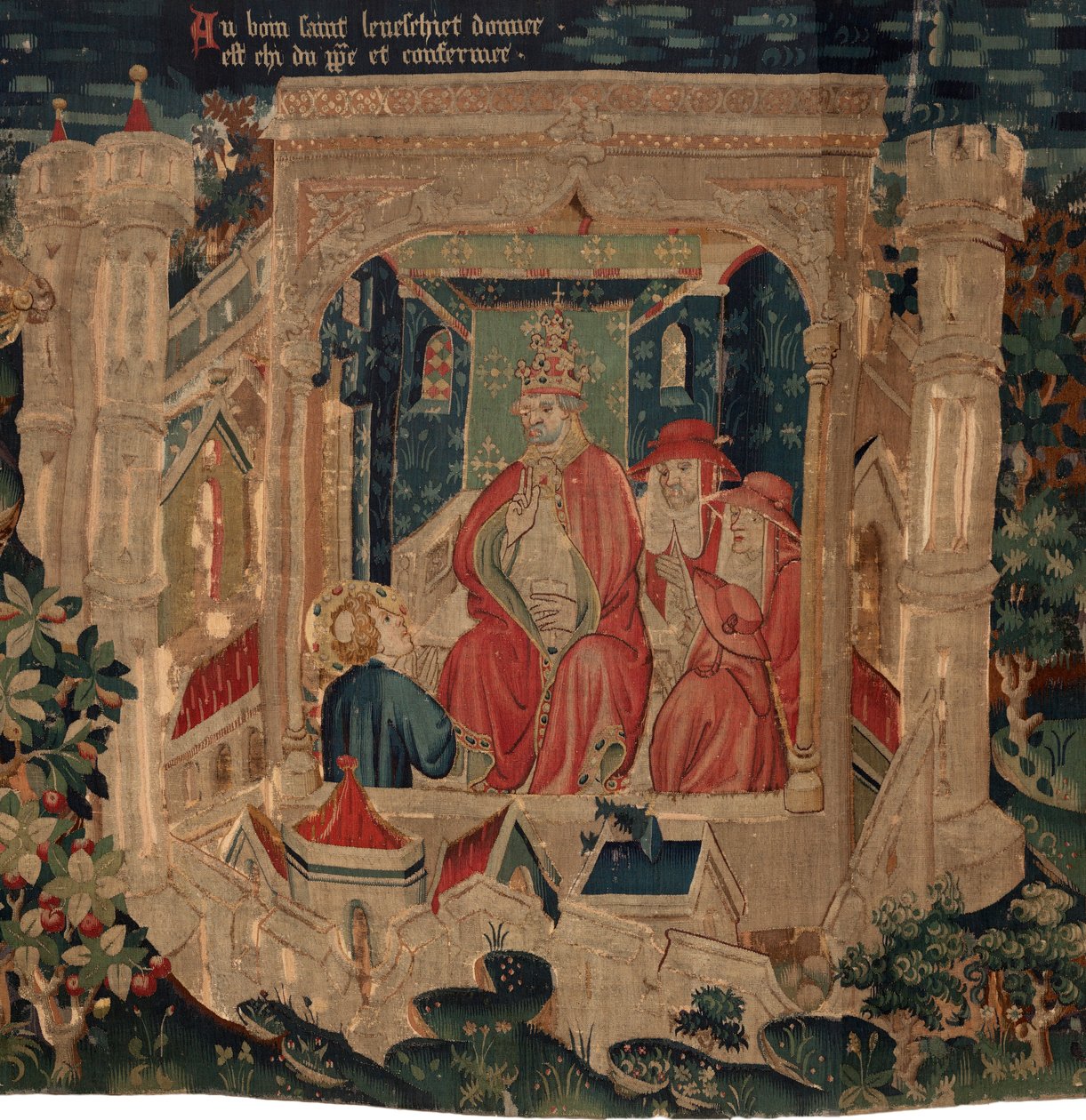 Saint Piat és Saint Eleuthère története, más néven Arras gobelin. Toussaint Prier kanonoktól, Burgundia hercegének káplánjától rendelték, 14. század vége-15. század eleje (szőttes) alkotó: Alec Hunter