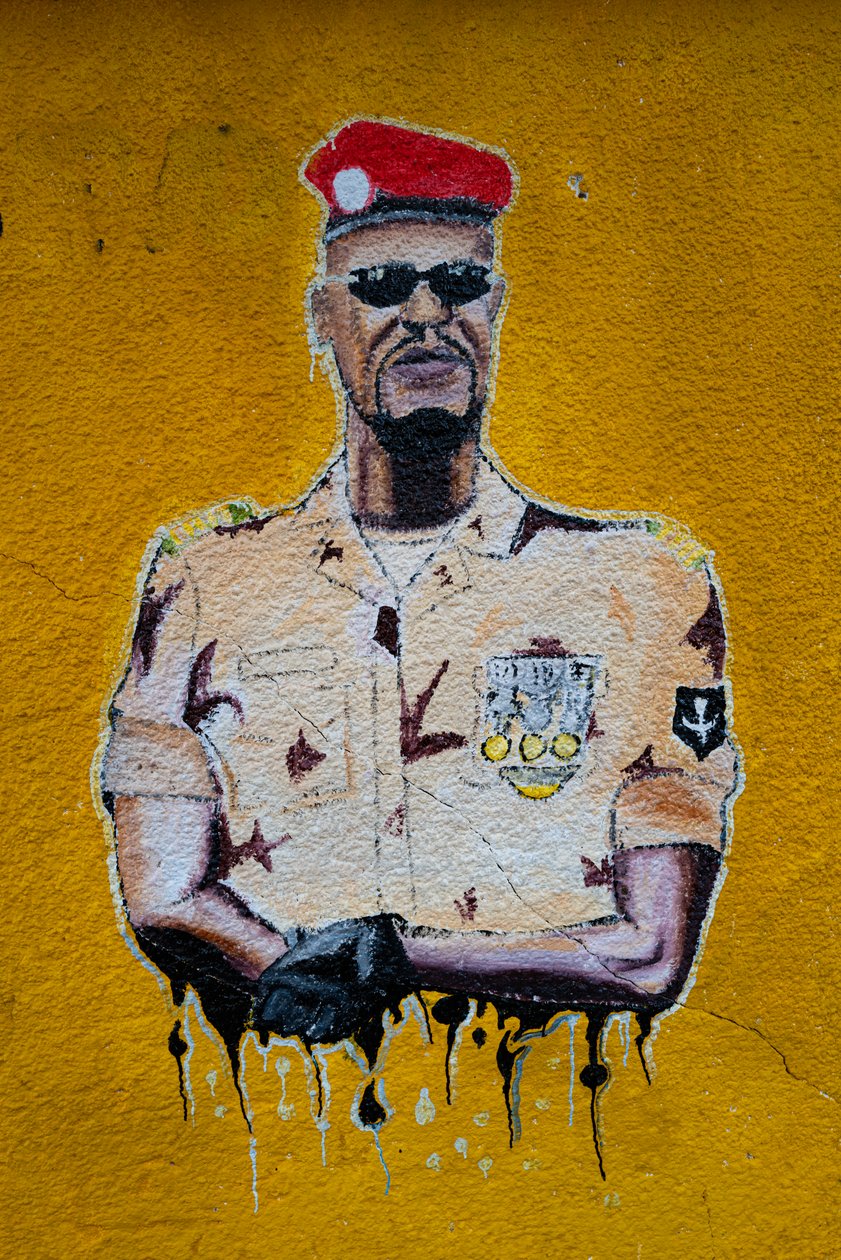 Mamadi Doumbouya utcai művészeti portréja, Conakry, 2019 alkotó: 