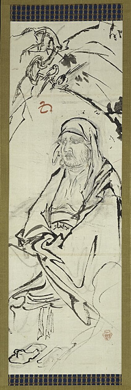 Daruma (Bodhidharma), egy a hat vázlat közül alkotó: Kawanabe Kyosai