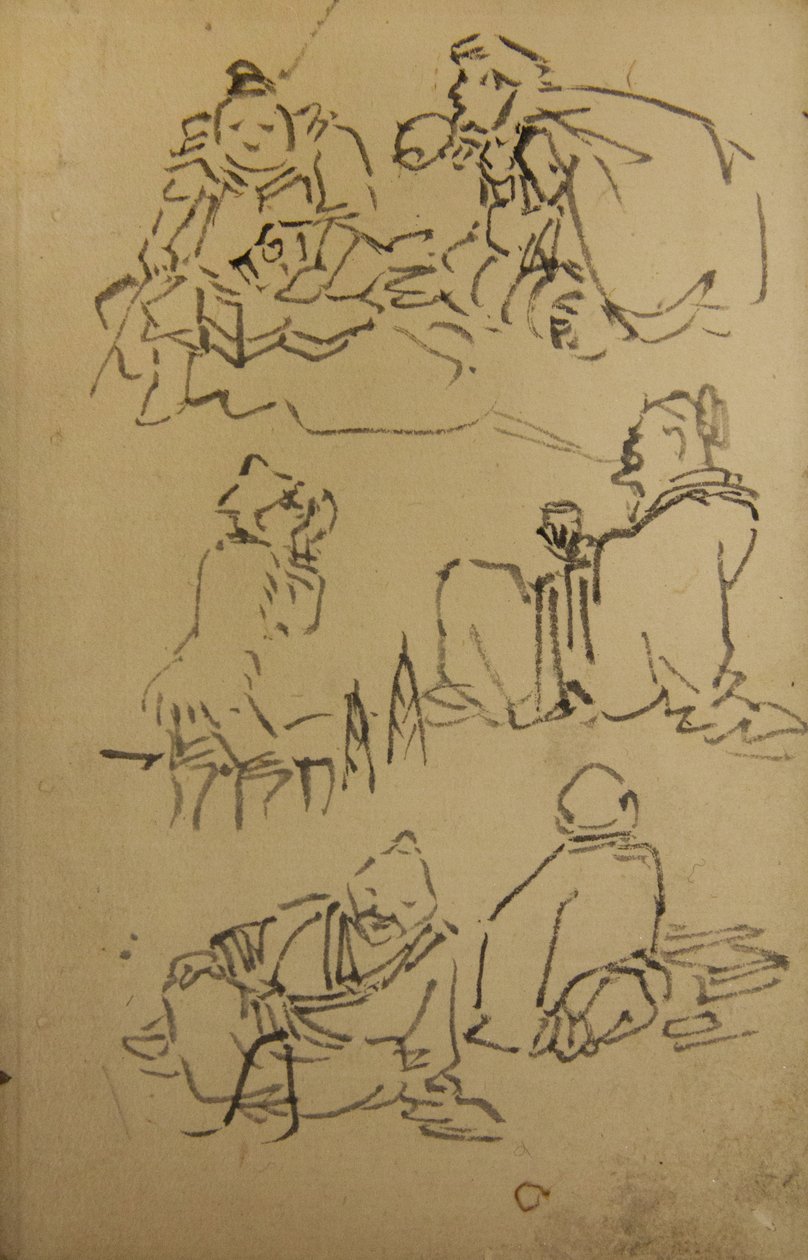 Kelet-ázsiai legendás alakok vázlatai, 19. század vége. alkotó: Kawanabe Kyosai