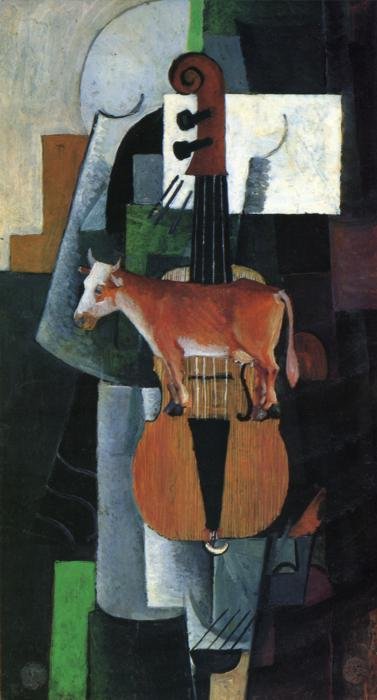 Tehén és Hegedű alkotó: Kazimir Severinovich Malevich