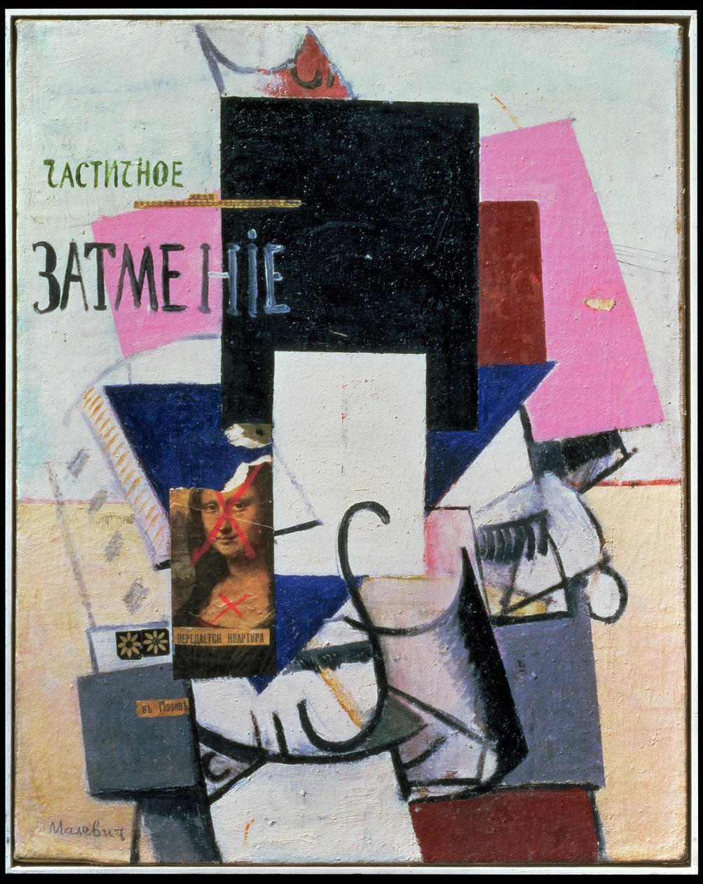 Kompozíció a Mona Lisával, 1914 körül (kollázs) alkotó: Kazimir Severinovich Malevich