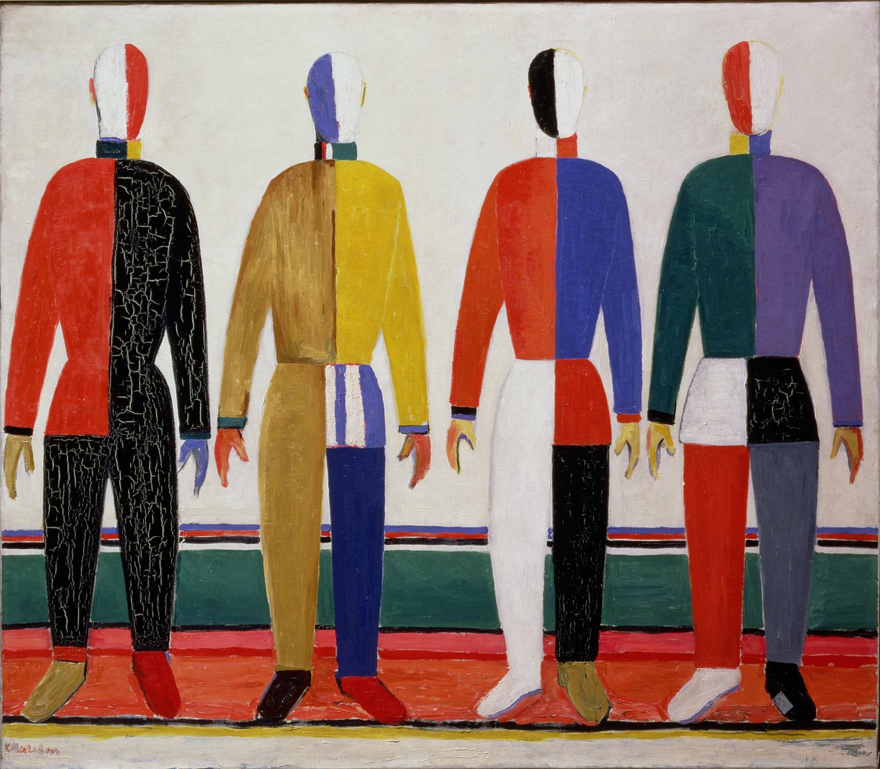 Sportolók, avagy szuprematizmus a sportolók körvonalaiban, 1928-32 alkotó: Kazimir Severinovich Malevich