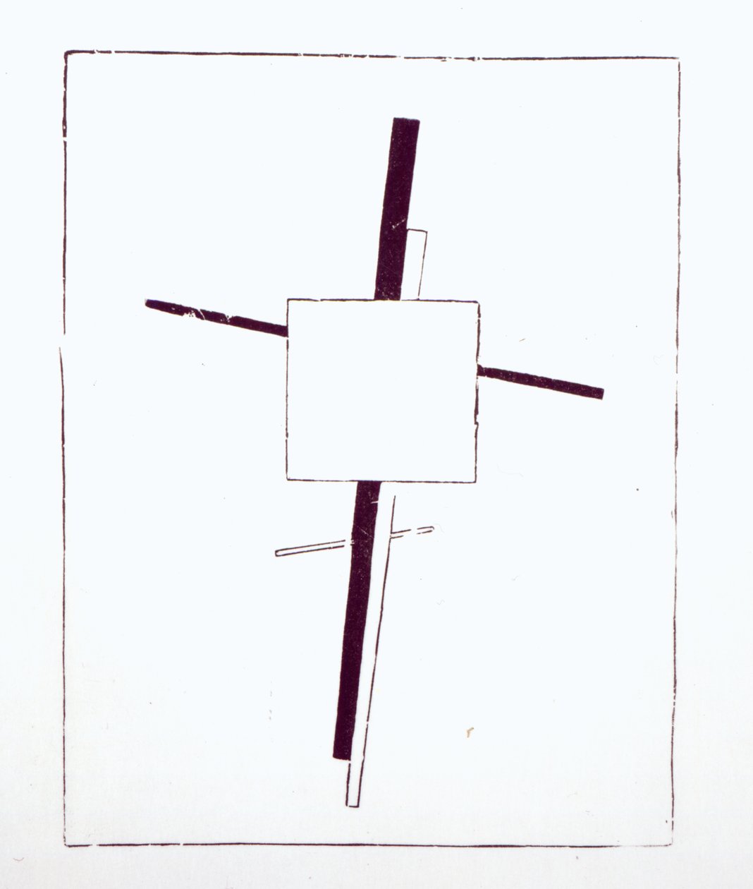 Szuprematista kereszt, 1920 (fametszet eredeti fakopiáról) alkotó: Kazimir Severinovich Malevich