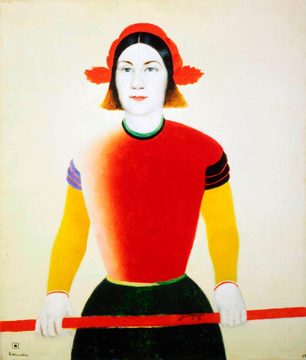 Egy lány vörös rúddal, 1932-1933. alkotó: Kazimir Severinovich Malevich