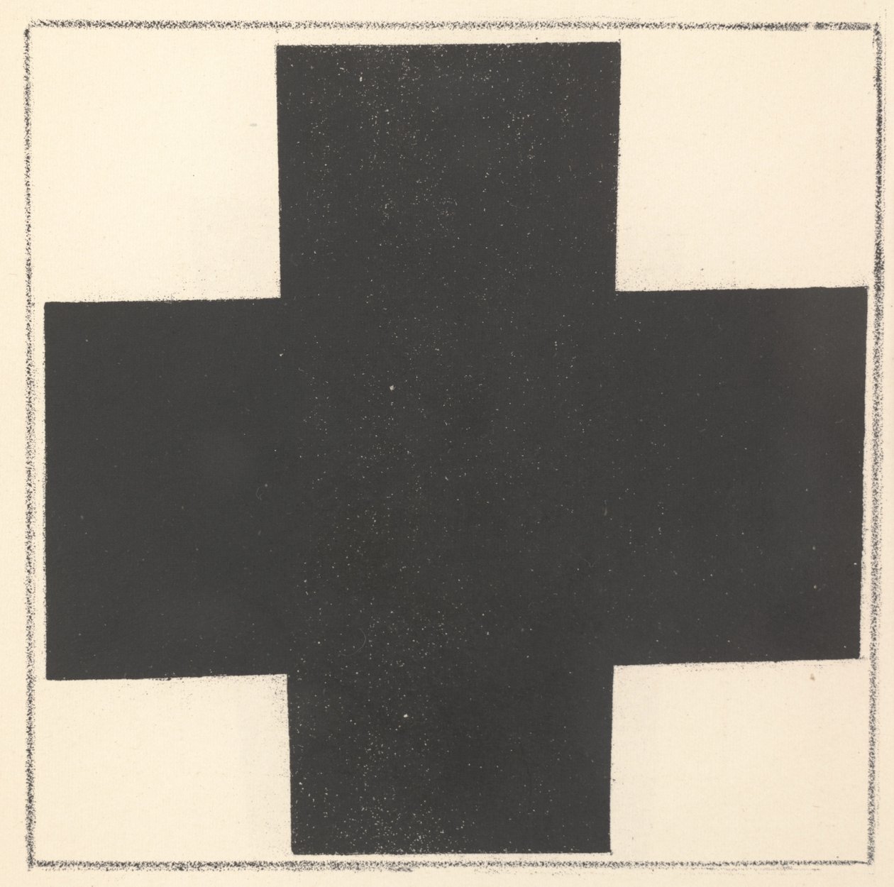 Fekete kereszt a "Szuprematizmus: 34 rajz" című kötetből. alkotó: Kazimir Severinovich Malevich