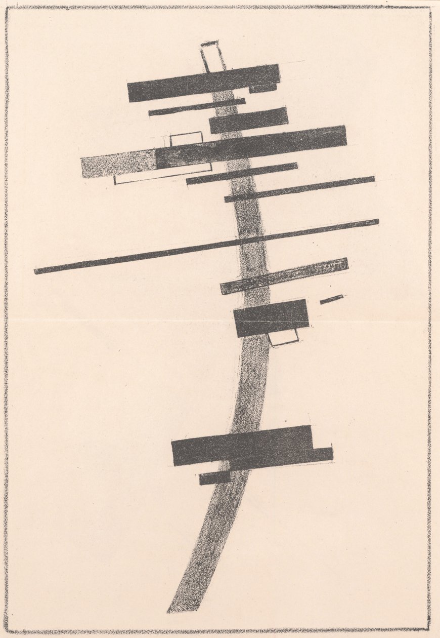 A mozgás és az akadály érzékelése a "Szuprematizmus: 34 rajz" című kötetből. alkotó: Kazimir Severinovich Malevich