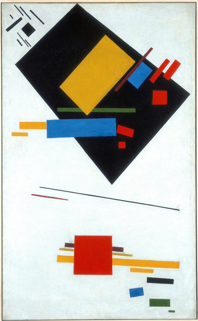 Szuprematista festmény Fekete trapéz és Vörös tér, 1915 alkotó: Kazimir Severinovich Malevich