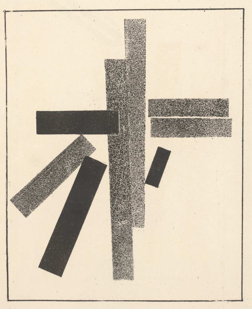 Három fekete és öt szürke elem a "Szuprematizmus: 34 rajz" című kötetből. alkotó: Kazimir Severinovich Malevich