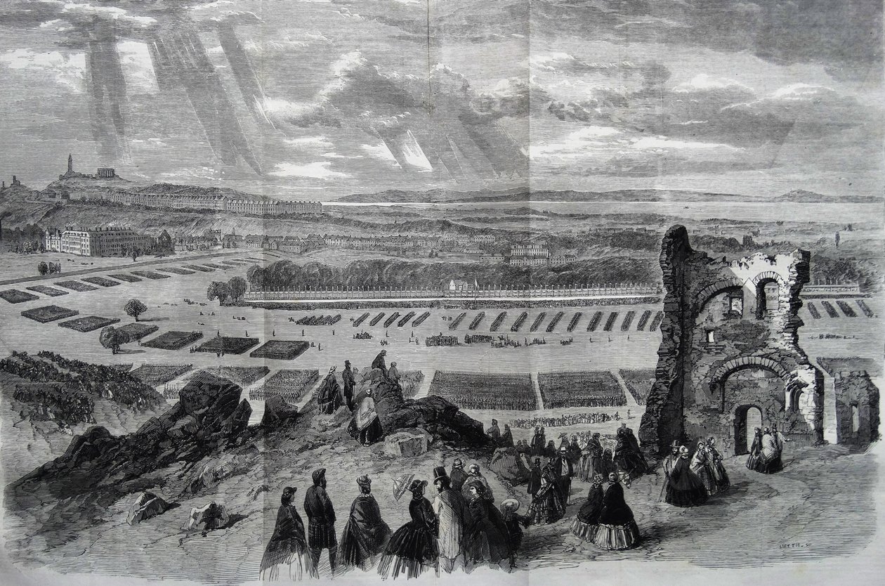 A lövész önkéntesek felülvizsgálata Őfelsége által, 1860 alkotó: Keeley Halswelle