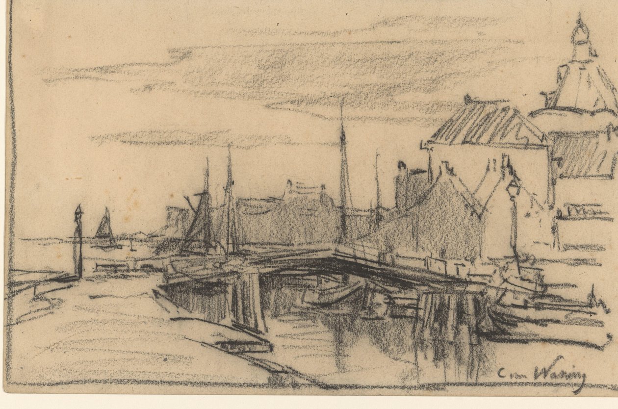 Enkhuizen kikötője alkotó: Kees van Waning
