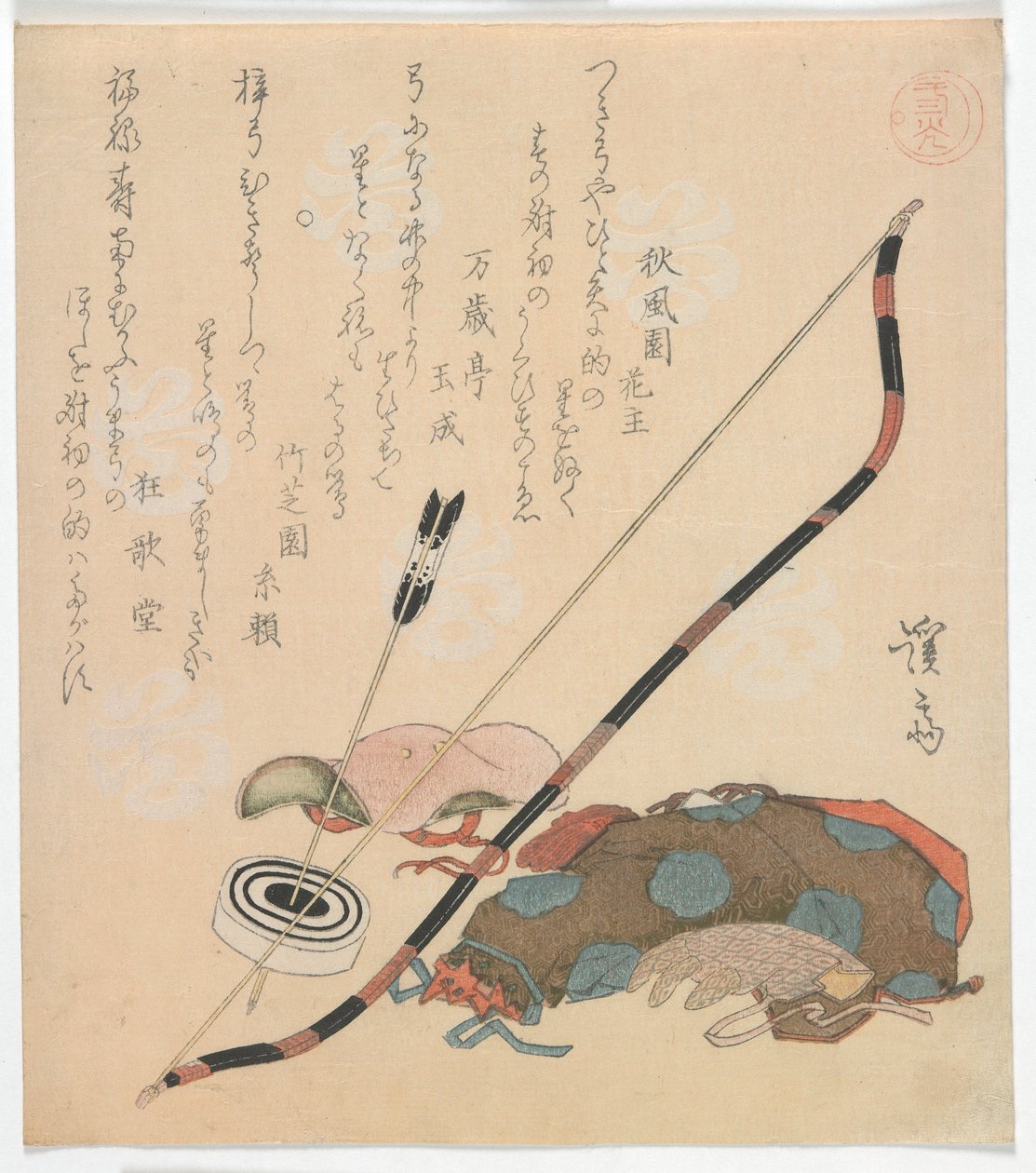 Három lámpás, Edo-korszak, 1820-as évek eleje vagy közepe (színes fametszet) alkotó: Keisai Eisen