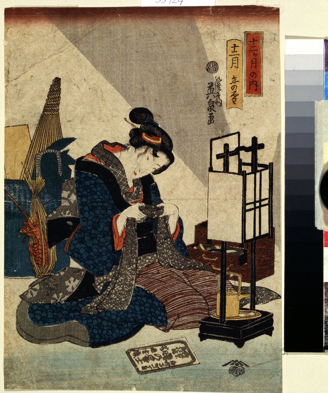 Tizenkét hónapos sorozat: ""A tizenkettedik hónap vége"" Nyomtatás (Ukiyo-e), Keisai Eisen (1790-1848) 1840-1848 Puskin Múzeum Moszkva alkotó: Keisai Eisen