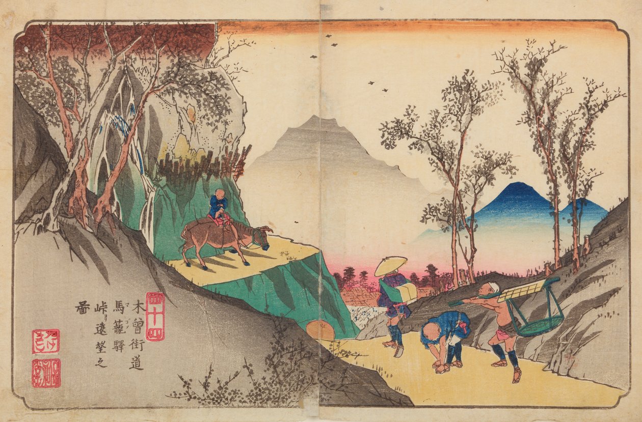 Magome, 44. tábla a sorozatból: A Kisokaido út hatvankilenc állomása / Kisokaido rokujukyu tsugi-no uchi alkotó: Keisai Eisen