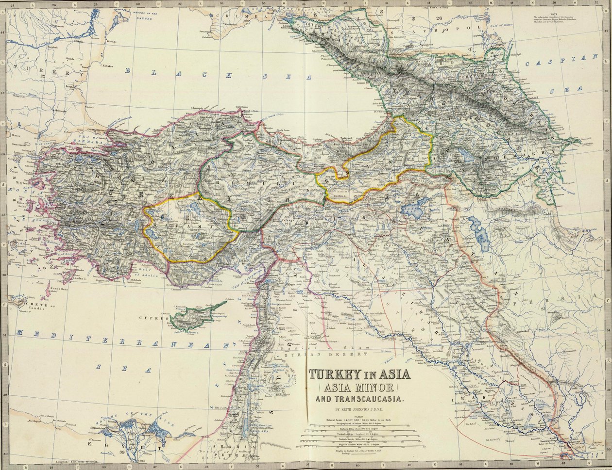 Törökország Ázsiában, Kis -Ázsiában és Kaukázusban. alkotó: Alexander Keith Johnston