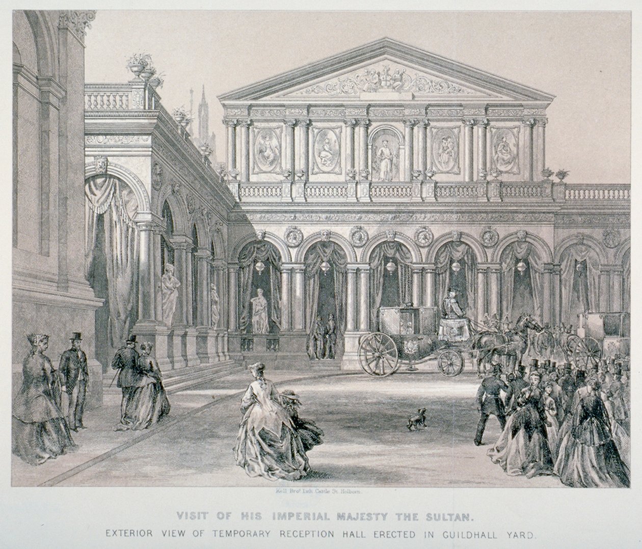 Abd-ul-Aziz, Törökország szultánjának látogatása a Guildhallban, London Cityben, 1867. alkotó: Kell Brothers