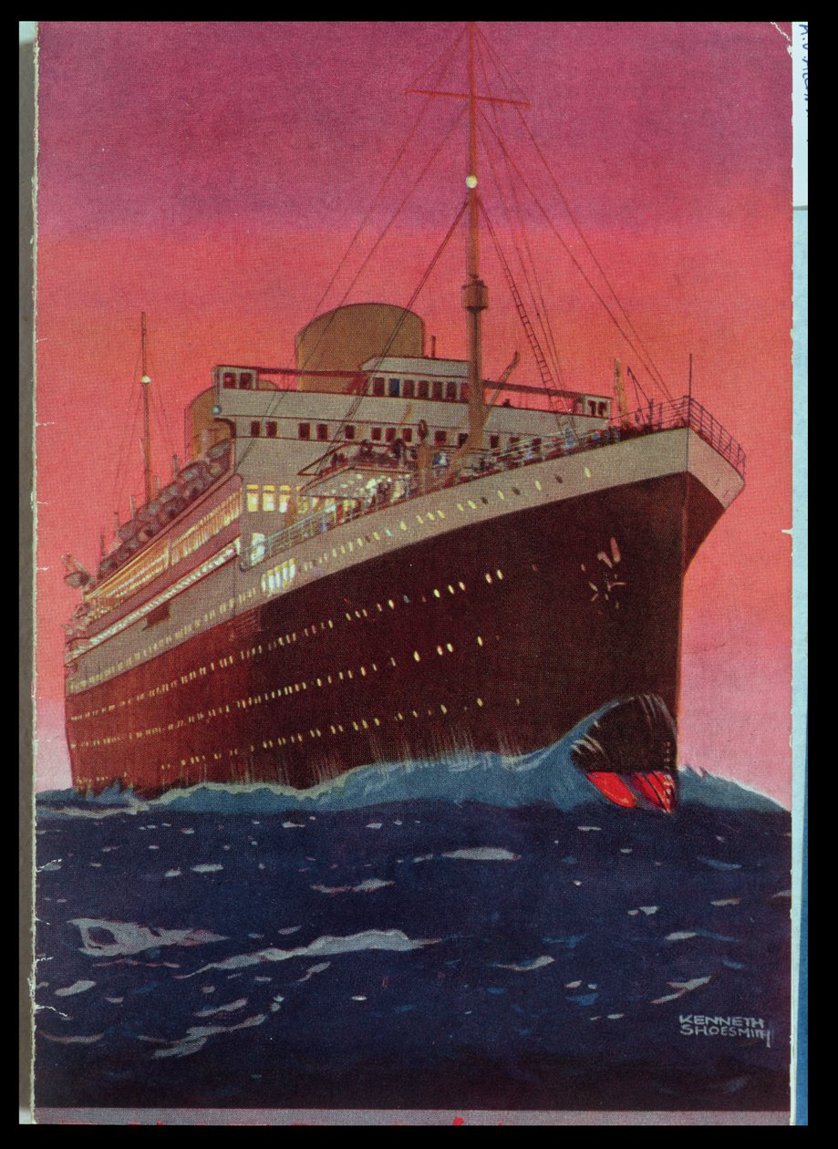 Az M.V. Alcantara a tengeren, 1928 alkotó: Kenneth Shoesmith