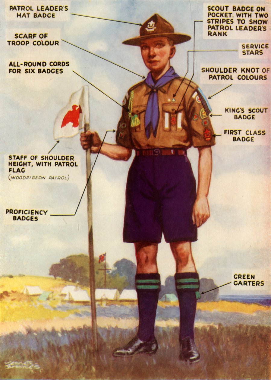 "Cserkész egyenruha és jelvények", 1944. alkotó: Kenneth Brookes