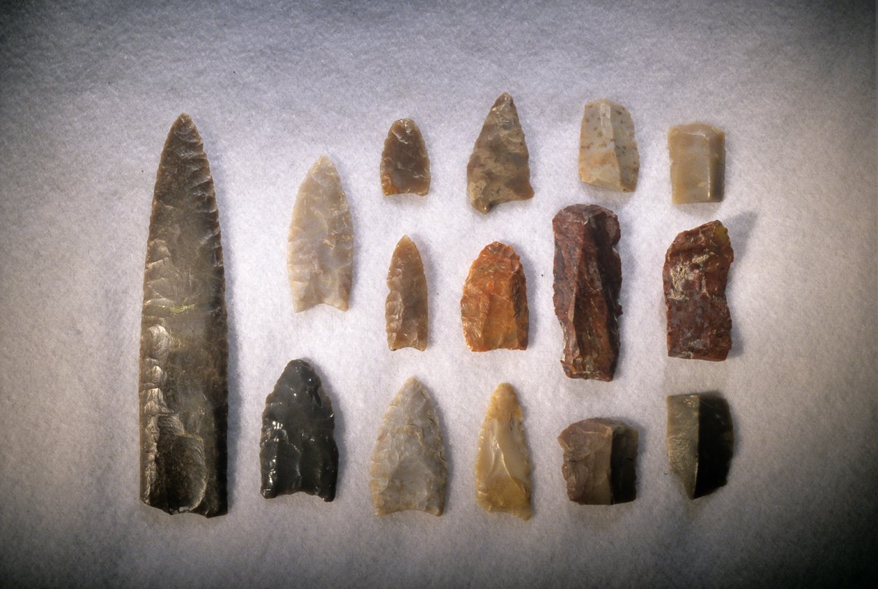 Első amerikaiak; Clovis pontok; Blackwater Draw; Új-Mexikó; Clovis-típushely, 2000 (fotó) alkotó: Kenneth Garrett