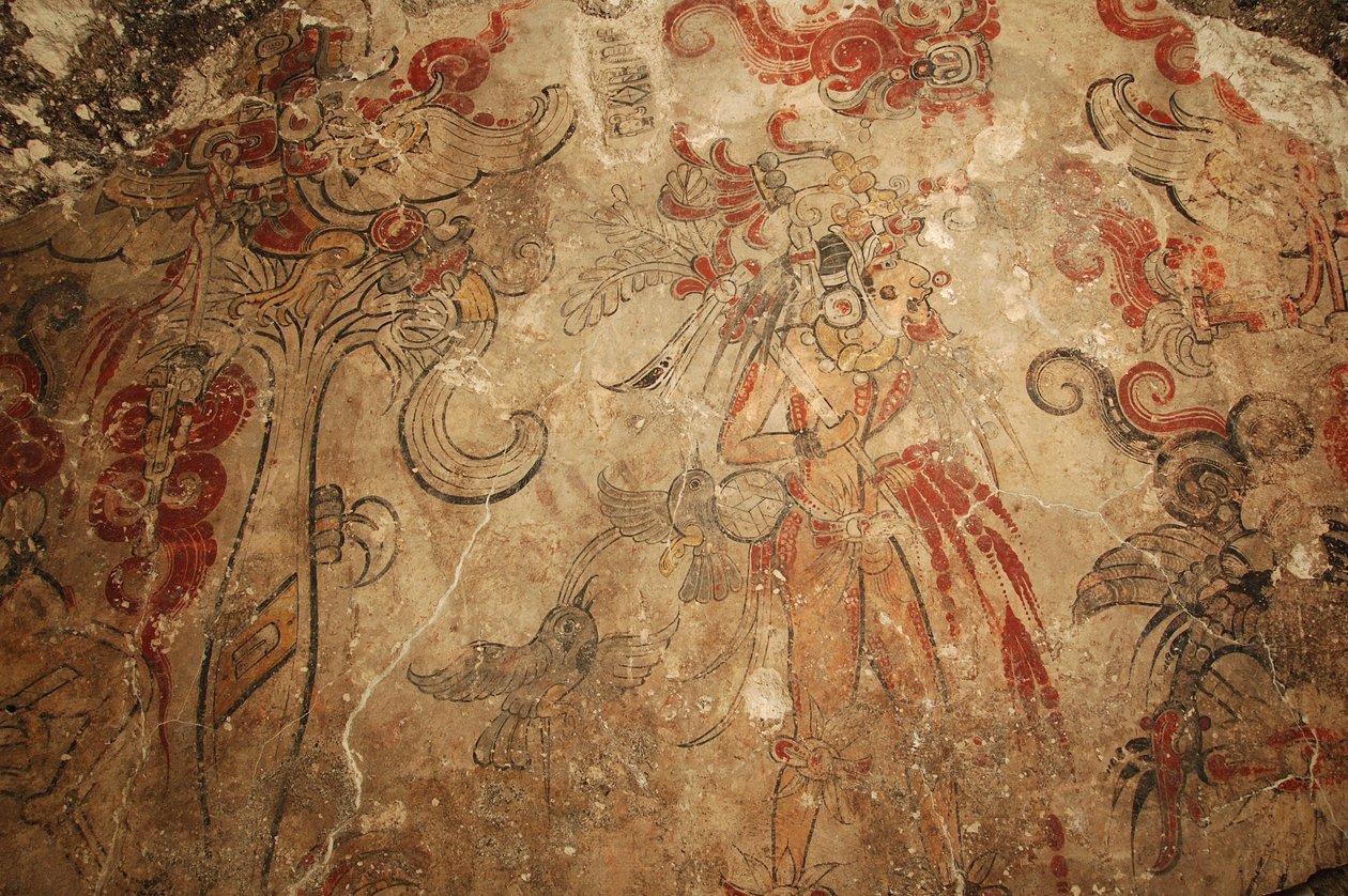 Maya; Maya falfestmények; San Bartolo; Guatemala; Dr Bill Saturno, 2002 (fotó) alkotó: Kenneth Garrett